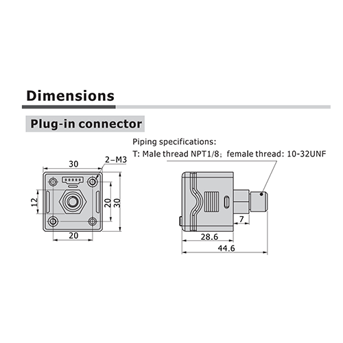 DPSP1B-10050T AIRTAC PRESSURE SWITCH 1/8" NPT PNP W/NANO QUICK DISC. & 5M CABLE